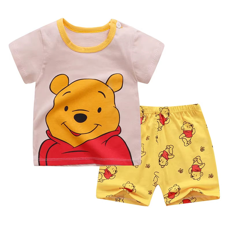 PoohVibes – Cartoon Summer Tracksuit for Little Explorers